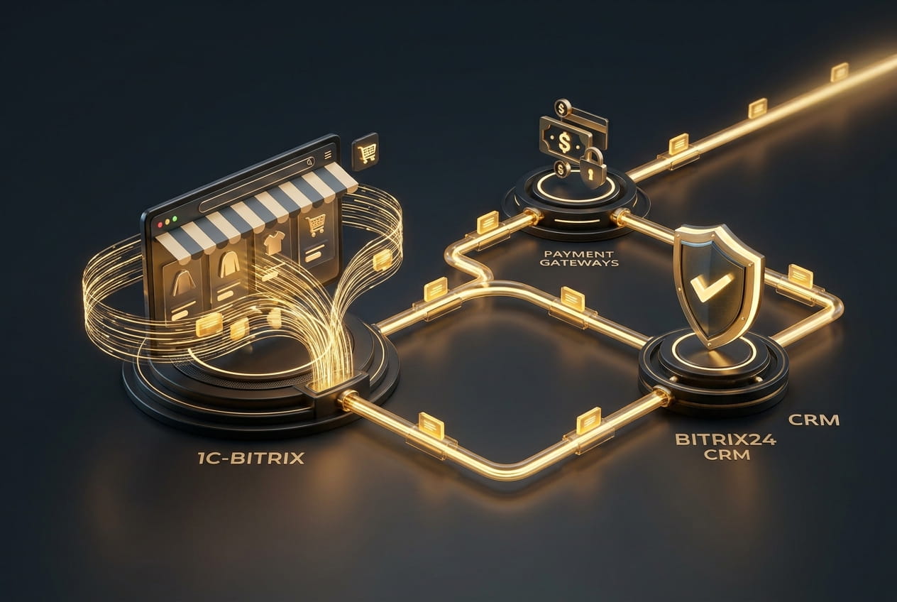 Базовая E-commerce экосистема: интеграция интернет-магазина на 1С-Битрикс с платежными шлюзами и CRM