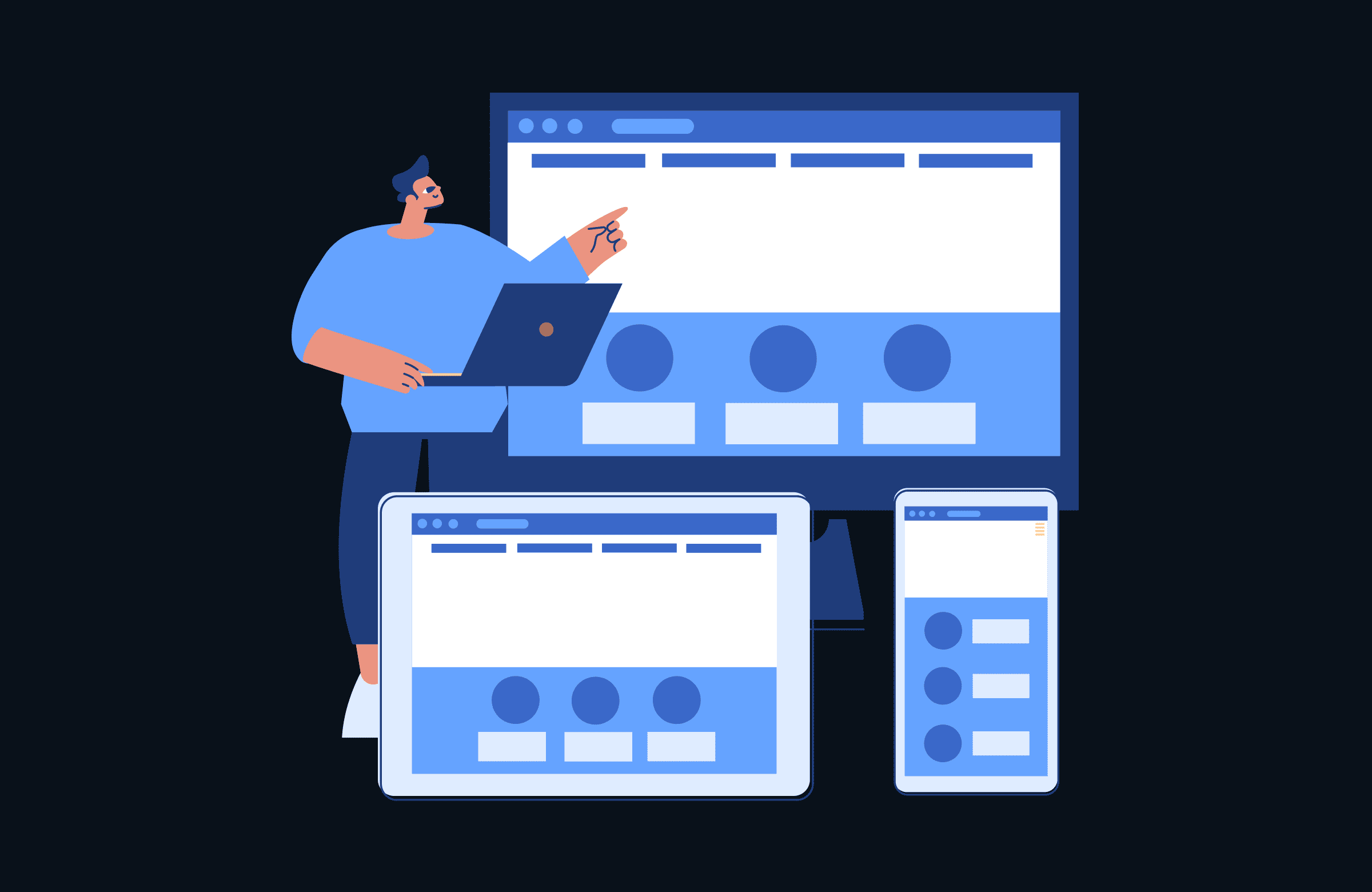 Схема скроллителлинга и проверки контрастности цветов для доступности